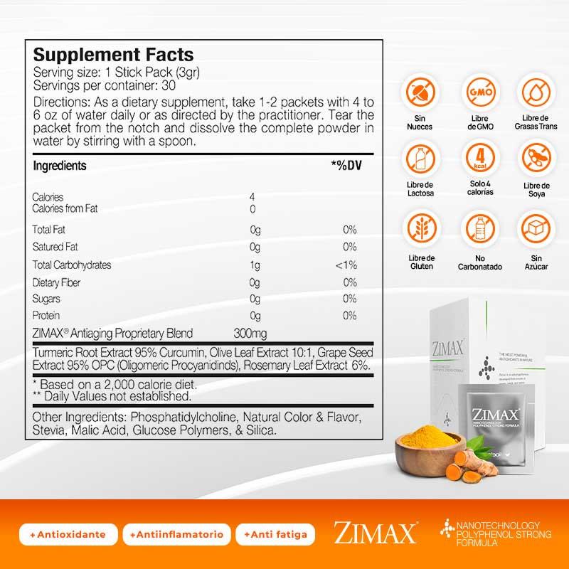 Zimax® Antioxidante en Sobres (versión giftcard)